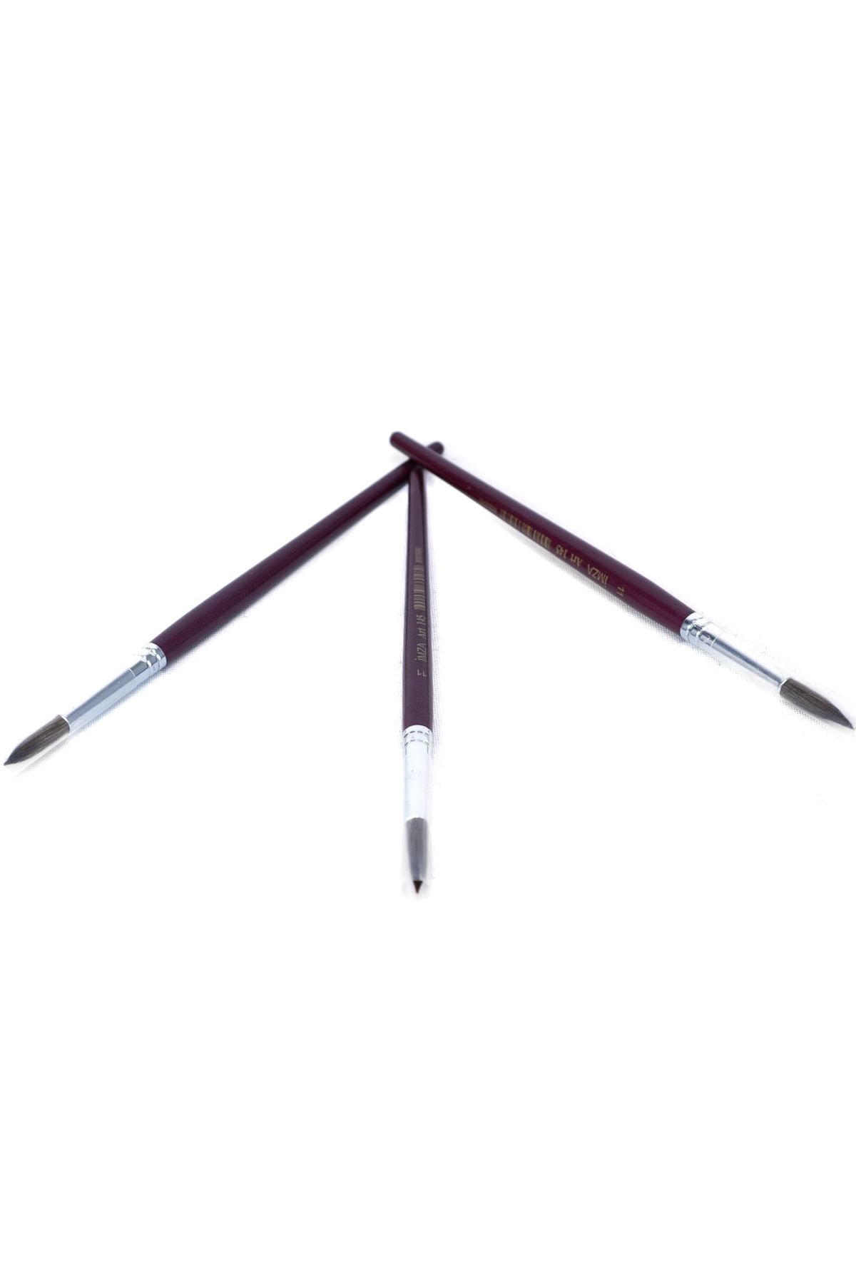 Kırtasiye Sulu ve Yağlı Boya Fırçası Yuvarlak ipek Uçlu Damlatmaz 11 numara 3 lü Set